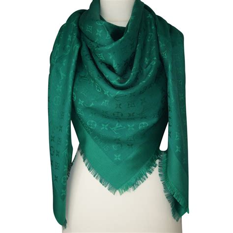 louis vuitton monogram scarf green|Louis Vuitton scarf monogram shawl.